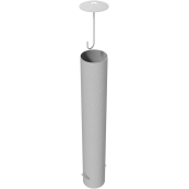 Barrier bollard | Steel tube  193 x 3.6 mm | stationary | for setting in concrete | hot-dip galvanized | total length: 1200 mm | with steel cap with concrete anchor